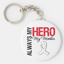 Lung & Bone Cancer - Always My Hero My Mother Key Chain