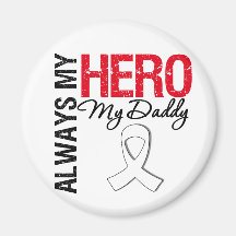 Lung Cancer - Always My Hero My Daddy Fridge Magnets