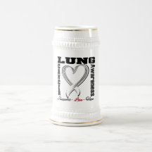 Lung Cancer Awareness Brushed Heart Ribbon Mugs