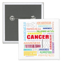 Lung Cancer Awareness Collage Pinback Buttons