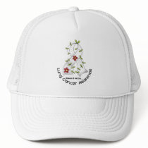 Lung Cancer Awareness FLOWER RIBBON 1 Mesh Hats
