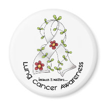 Lung Cancer Awareness FLOWER RIBBON 1 Refrigerator Magnets