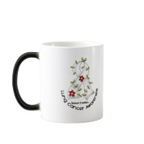 Lung Cancer Awareness FLOWER RIBBON 1 Coffee Mugs
