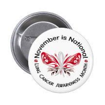 Lung Cancer Awareness Month Butterfly 3.3 Button