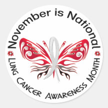 Lung Cancer Awareness Month Butterfly 3.3 Sticker