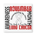 Lung Cancer Awareness Month Heart 1.4 magnets