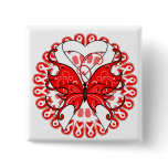 Lung Cancer Butterfly Circle of Ribbons buttons