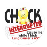 Lung Cancer Chick Interrupted 2 stickers