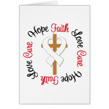Lung Cancer Faith Hope Love Cross Greeting Card