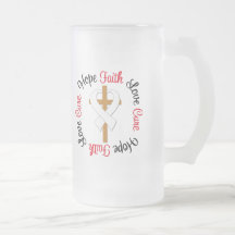 Lung Cancer Faith Hope Love Cross Mug