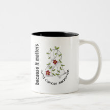 Lung Cancer Flower Ribbon 3 Mugs