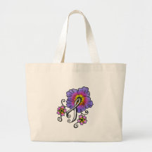 Lung Cancer Flowers Canvas Bags