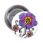 Lung Cancer Flowers Pin