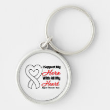 Lung Cancer I Support My Hero With All My Heart Keychain