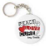 Lung Cancer PEACE LOVE CURE 1 keychains