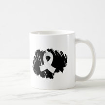 Lung Cancer Pearl Ribbon With Scribble Coffee Mug
