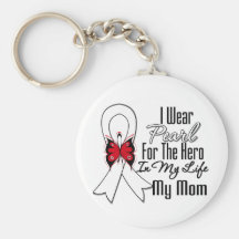 Lung Cancer Ribbon Hero My Mum Key Chain