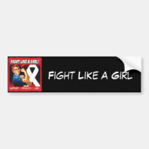 Lung Cancer Rosie Riveter - Fight Like a Girl Bumper Stickers