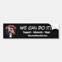 Lung Cancer - Rosie The Riveter - We Can Do It Bumper Sticker
