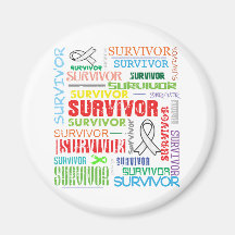 Lung Cancer Survivor Collage.png Fridge Magnets