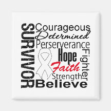 Lung Cancer Survivor Collage Refrigerator Magnet