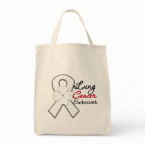 Lung Cancer Survivor Flower Ribbon Bag