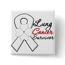 Lung Cancer Survivor Flower Ribbon Pins