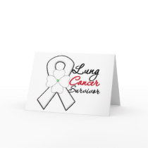 Lung Cancer Survivor Flower Ribbon Card
