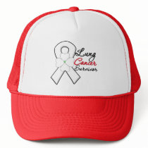 Lung Cancer Survivor Flower Ribbon Mesh Hat