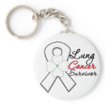 Lung Cancer Survivor Flower Ribbon keychains