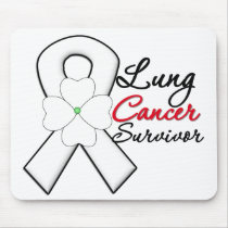 Lung Cancer Survivor Flower Ribbon Mouse Pad