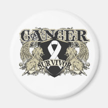 Lung Cancer Survivor Mens Heraldry Fridge Magnet
