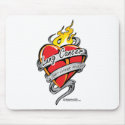 Lung Cancer Tattoo Heart mousepads