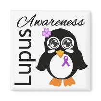 Lupus Awareness Penguin Refrigerator Magnet