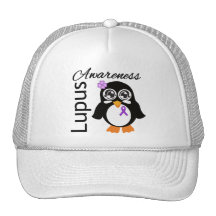 Lupus Awareness Penguin Trucker Hats