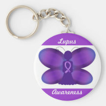 Lupus Awareness purple fairy butterfly Keychains