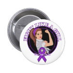 Lupus Fight Like A Girl Modern Rosie Pinback Buttons