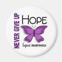 Lupus Never Give Up Hope Butterfly 4.1 Magnets