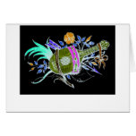 Lute and plants inversion greeting cards