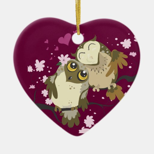 Luv Birds~owl ornaments  Zazzle
