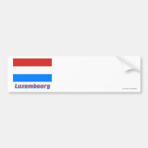 Luxembourg Flag with Name Bumper Stickers