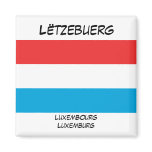 Luxembourg Languages Flag Square Magnet