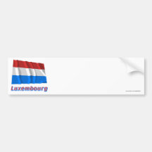 Luxembourg Waving Flag with Name Bumper Sticker