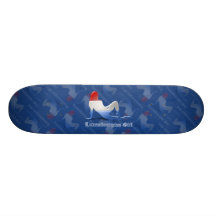 Luxembourgian Girl Silhouette Flag Skateboard