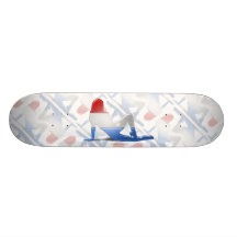 Luxembourgian Girl Silhouette Flag Skateboard Deck