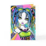 "Luxie" Rainbow Cyber Goth Faerie Greeting Card