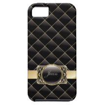 Luxury Gold Striped Diamond Bricks iPhone 5 Case