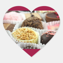 Luxury individual chocolates in cases closeup stickers