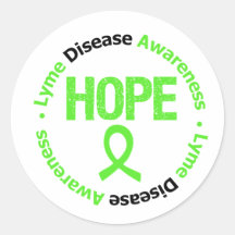 Lyme Disease Awareness Hope Circular v1 Stickers