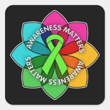 Lyme Disease Awareness Matters Petals Square Sticker